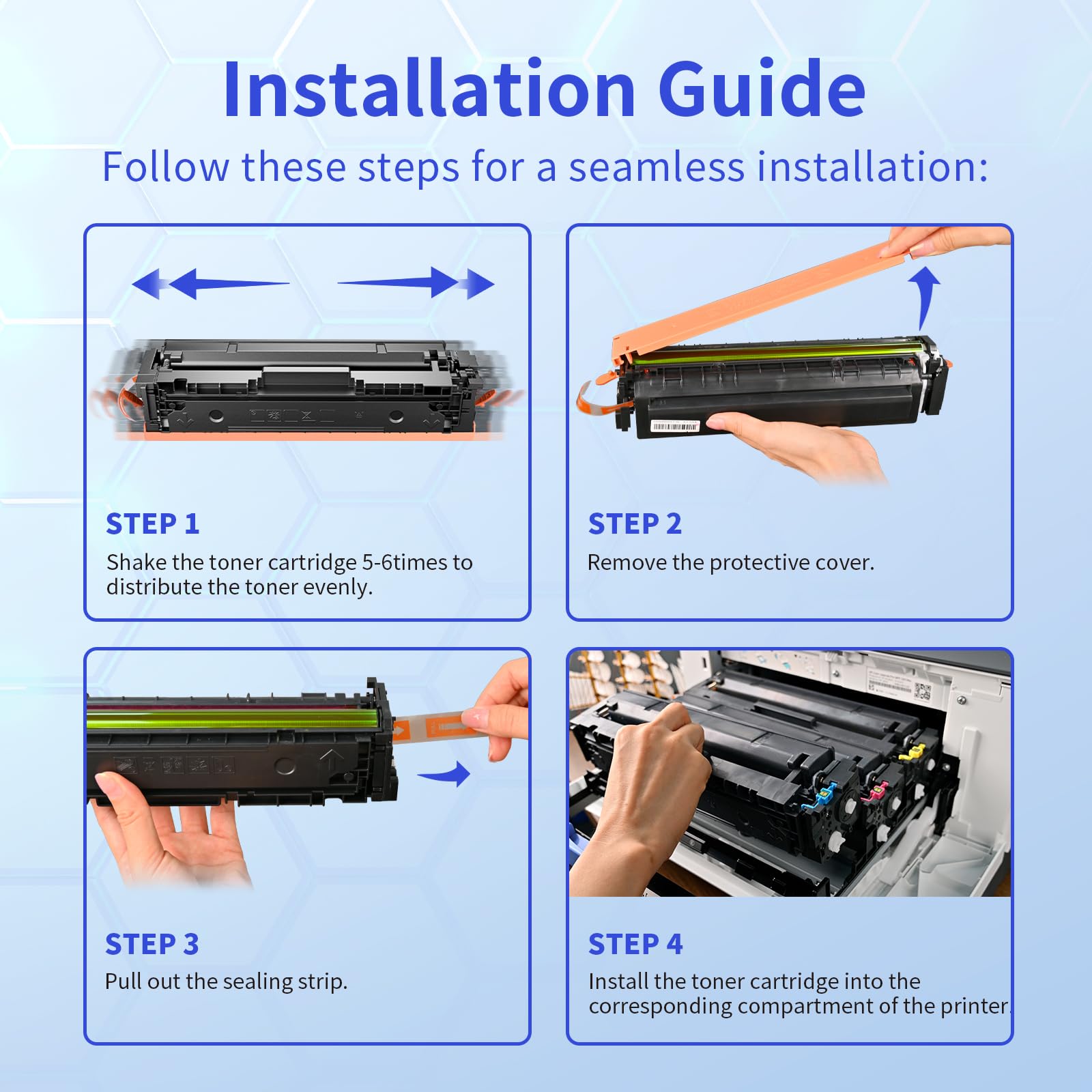 HP 218A Compatible Toner Cartridge No Chip (4Pack:Black,Cyan, Magenta,Yellow)