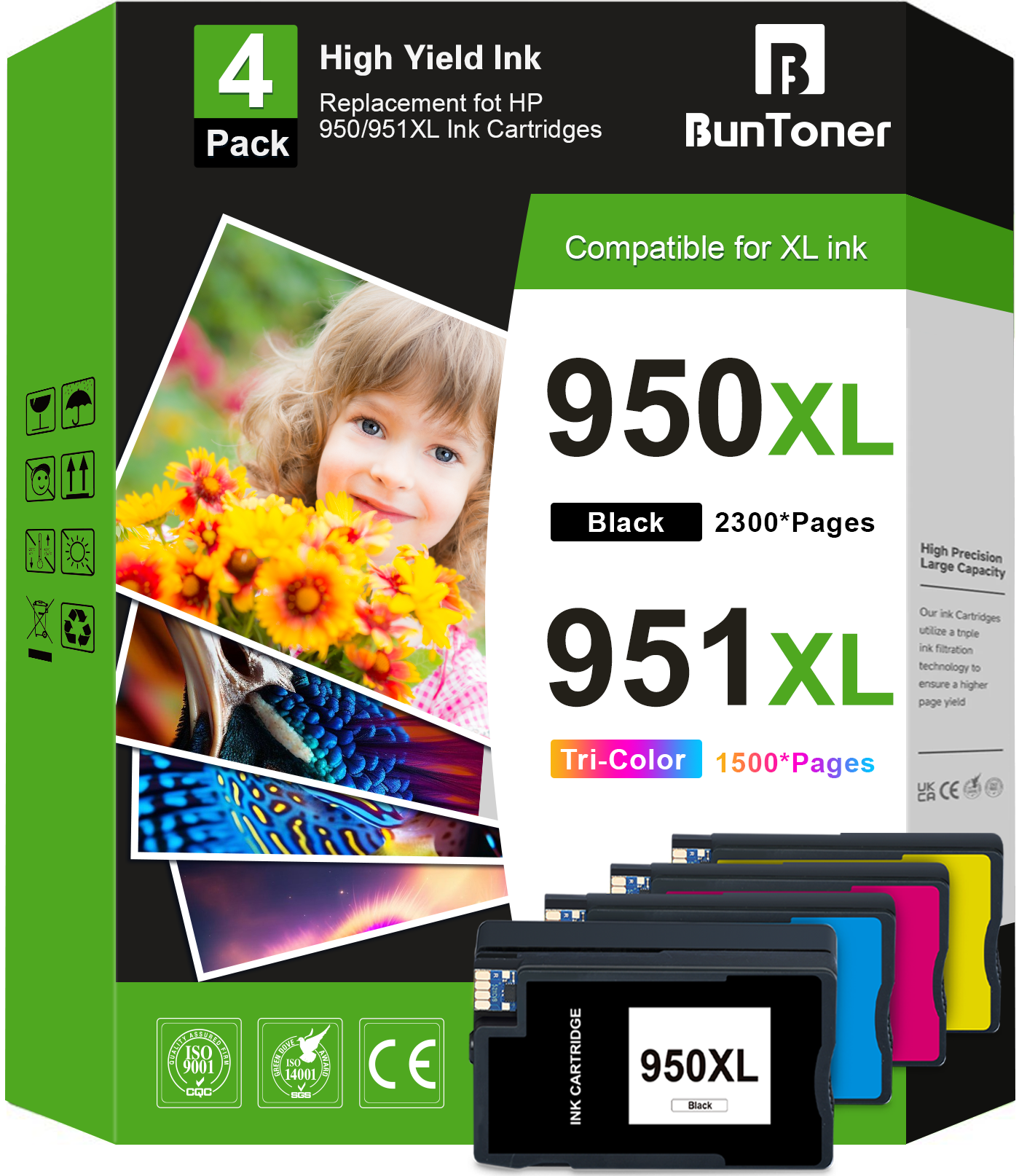 950XL 951XL Ink Cartridges Compatible for HP 950xl and 951xl Ink Cartridges for HP OfficeJet Pro 8600 8610 8620 Printer (4-Pack)