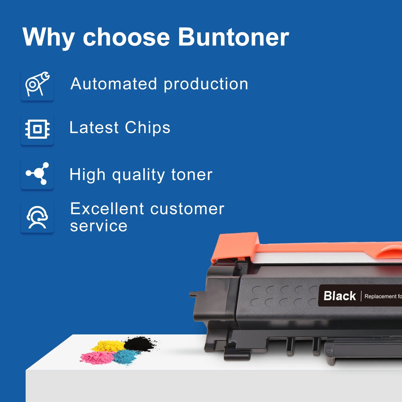 Compatible for Brother TN850 High Yield Black Toner Cartridge (Black-2P)