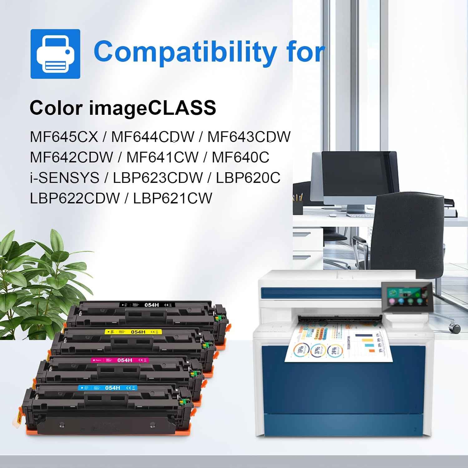 myCartridge 054H Toner Compatible for 054H Toner for Canon i-SENSYS MF641CW MF643CDW MF645CX Toner