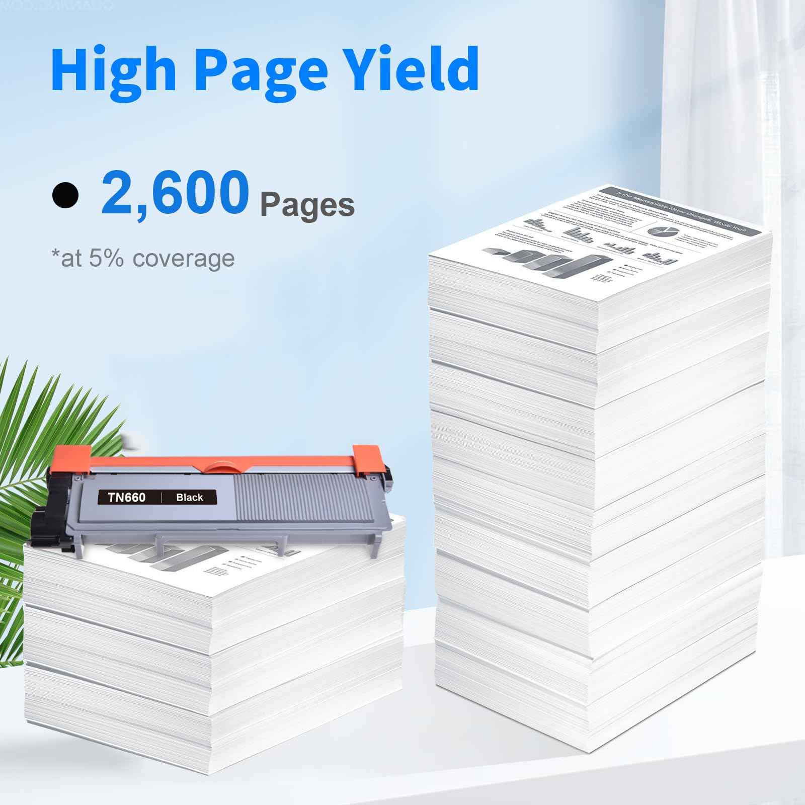 TN660 Toner Cartridges Replacement for Brother TN660 TN-660 TN630 TN-630 for MFC-L2700DW MFC-L2740DW HL-L2320D HL-L2340DW HL-L2380DW DCP-L2540DW Printer (2-Black)