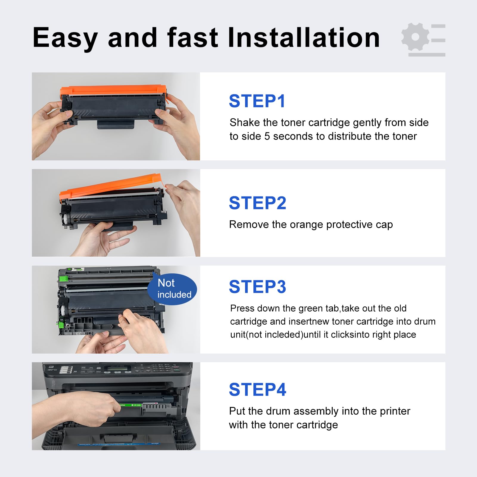 Brother TN760 Compatible Toner Cartridge (4 Black)