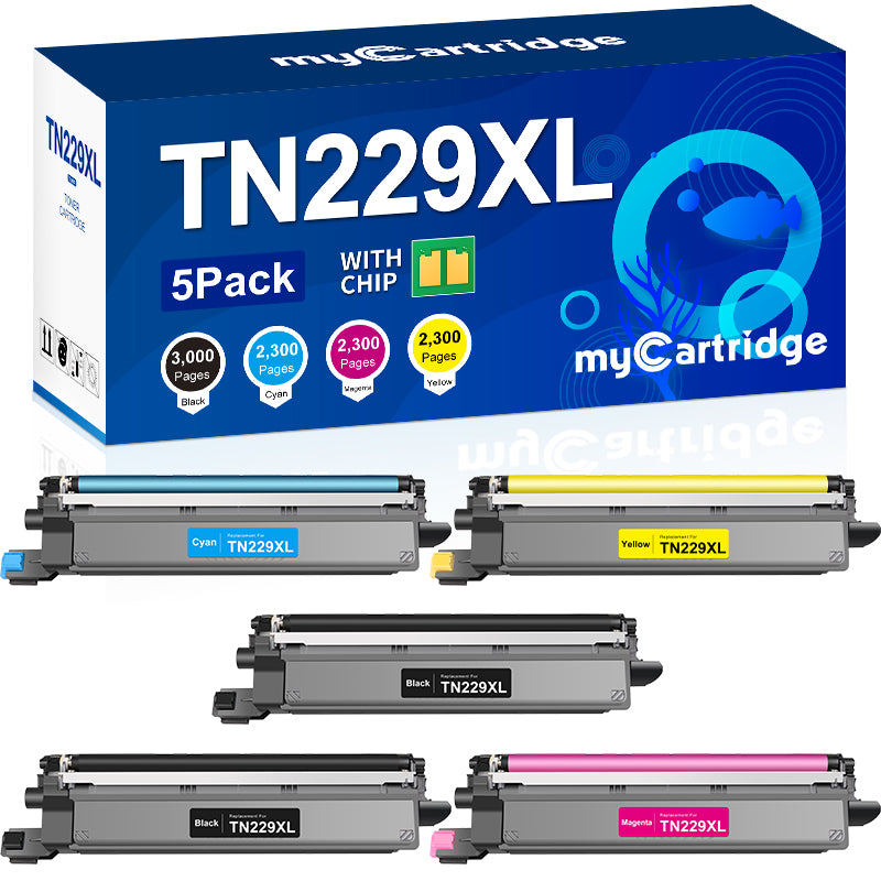 Compatible Brother TN229XL Super High Yield Black Toner(5-Pack)