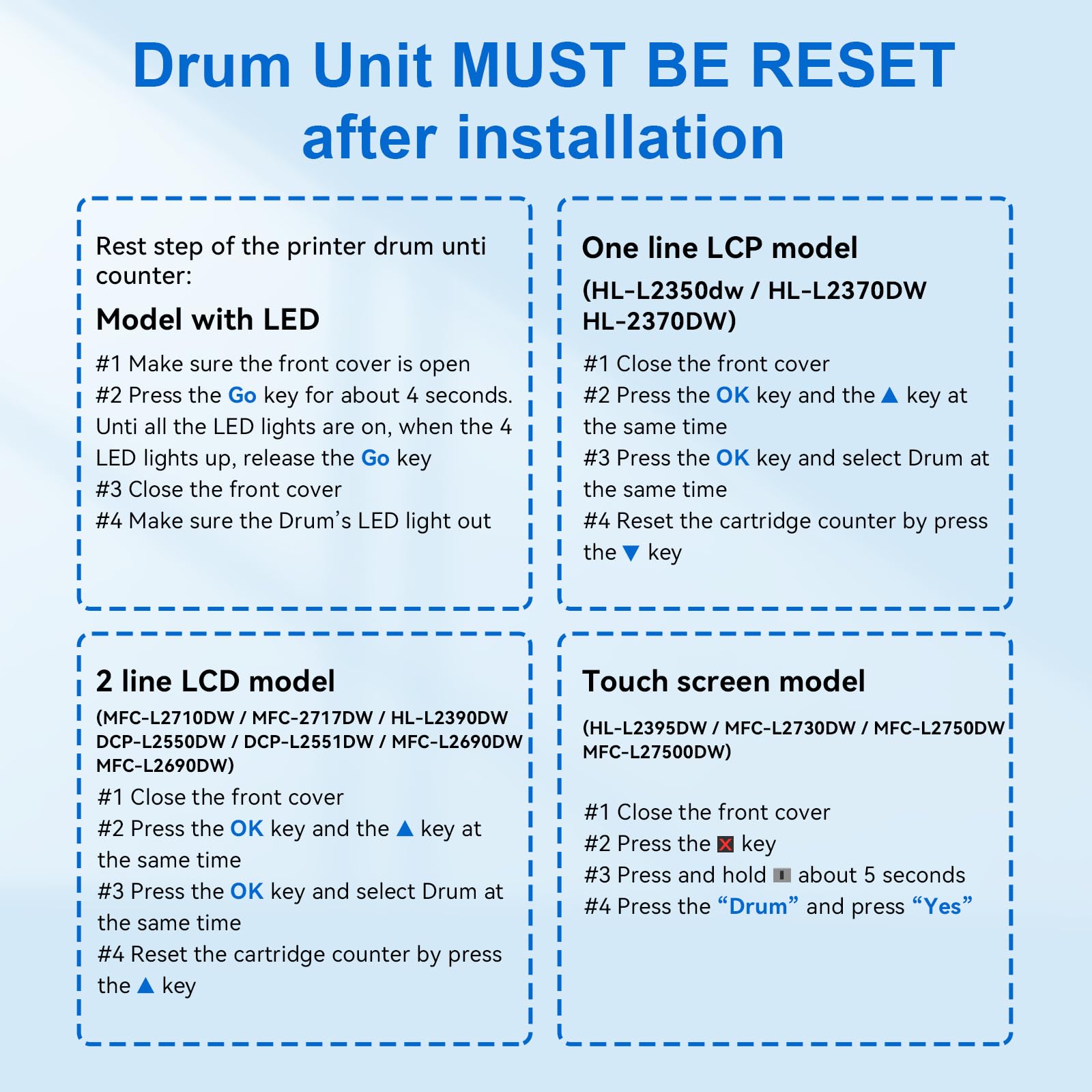 DR730 Drum Unit Compatible Replacement for TN730 TN760 TN770 2PK