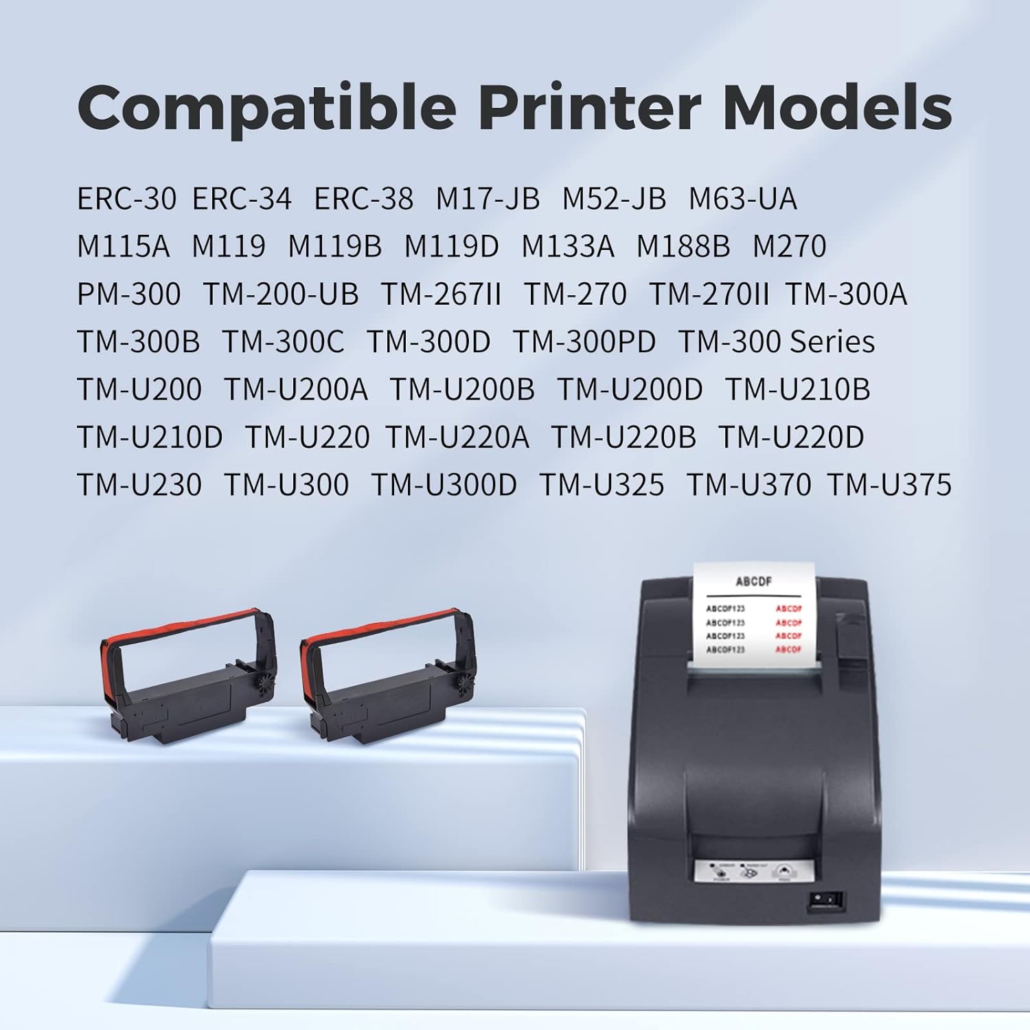 myCartridge Compatible Epson ERC30 Ribbon 24-Pack (Black, Red) | ERC30 ERC34 ERC38 TM-U220 GRC-220BR M188B BTP-M300 | 5M