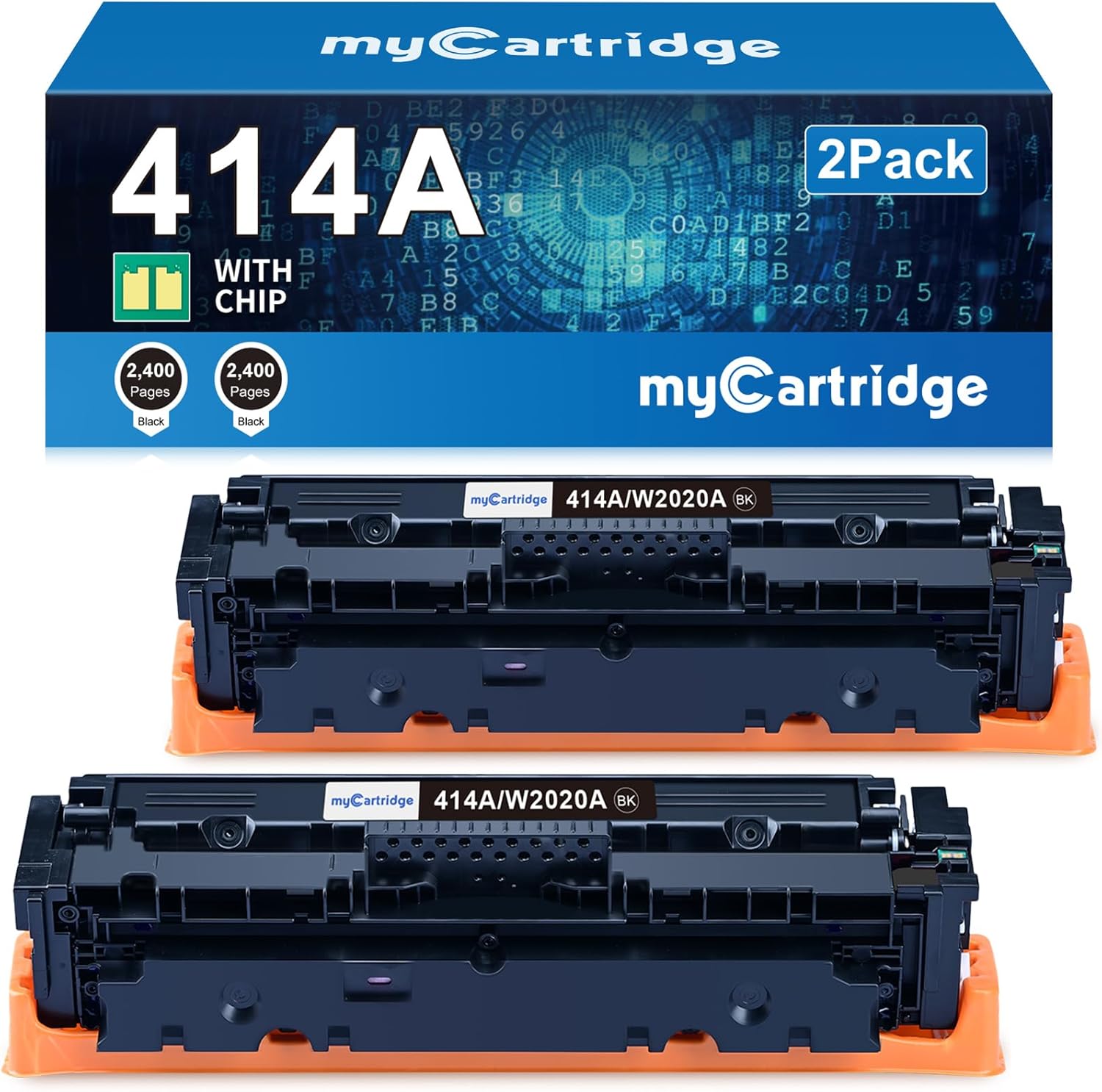 HP 414A Compatible Toner Cartridge with Chip(2 Black ) | Color LaserJet Pro M454dn M454dw MFP M479dn M479fdw M479fdn M479dw