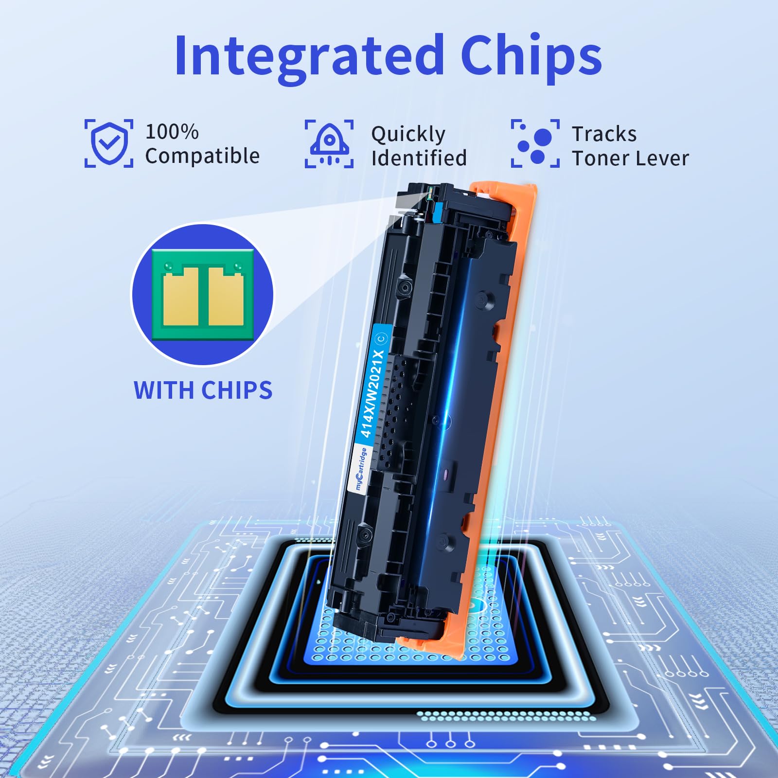 Compatible HP 414X Compatible Toner Cartridge (4Pack:Black,Yellow,Cyan ,Magenta)