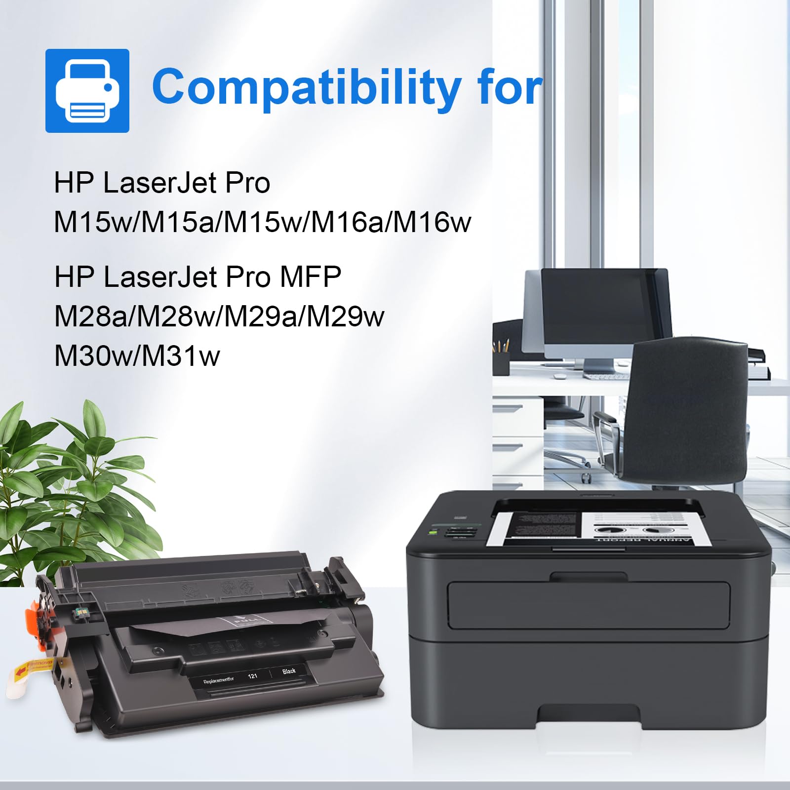 Compatible HP 48A CF248A Toner Cartridge With Chip(4 Black)