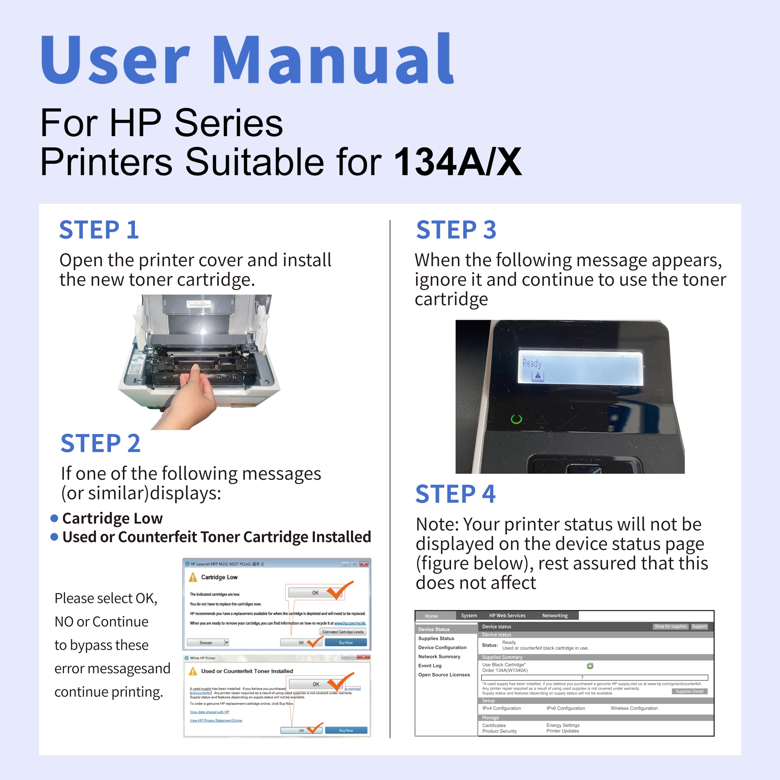 Compatible HP 134X Toner Cartridge With Chip(1 Black)