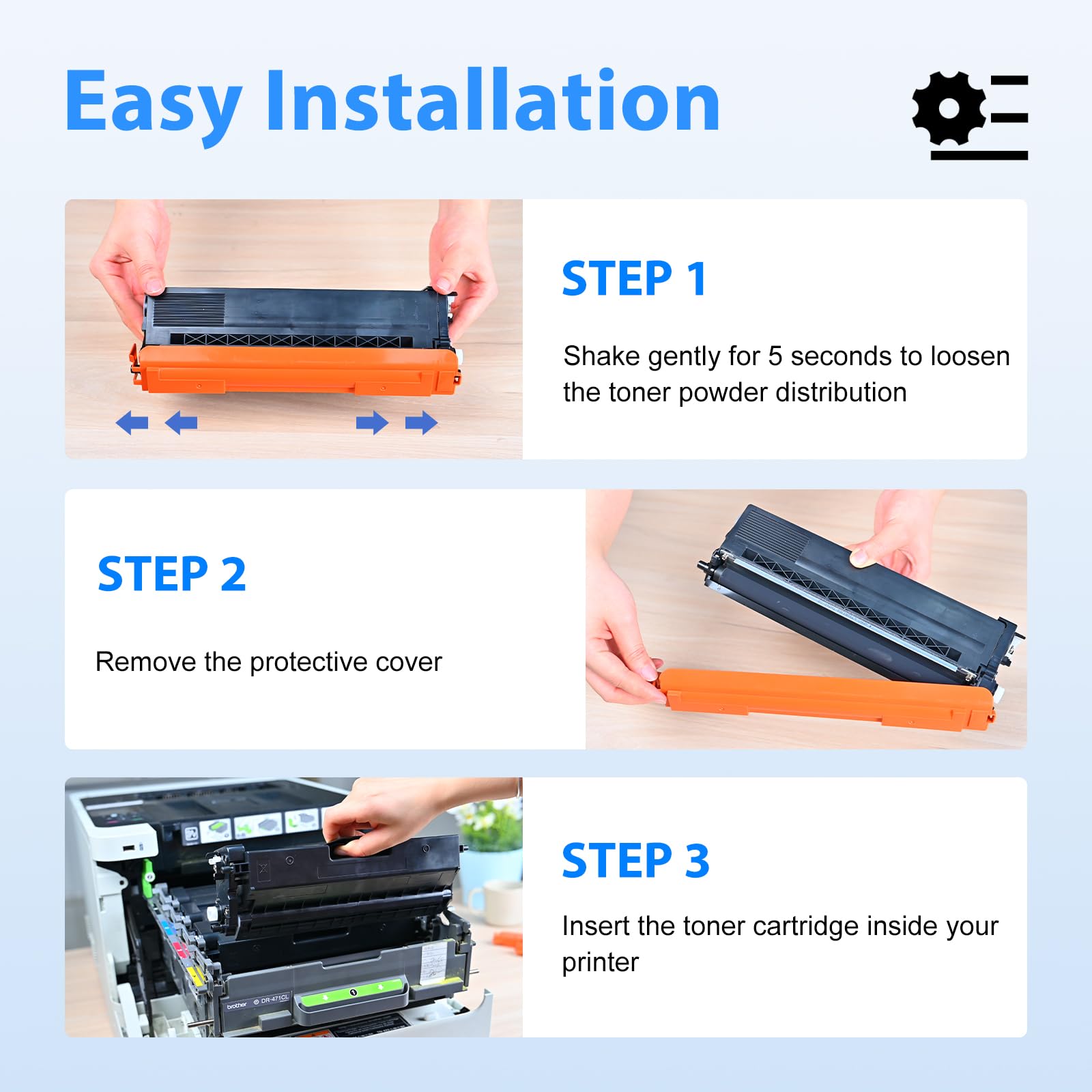 Compatible Brother TN433 Toner Cartridge (4Pack:Black, Cyan, Magenta, Yellow)