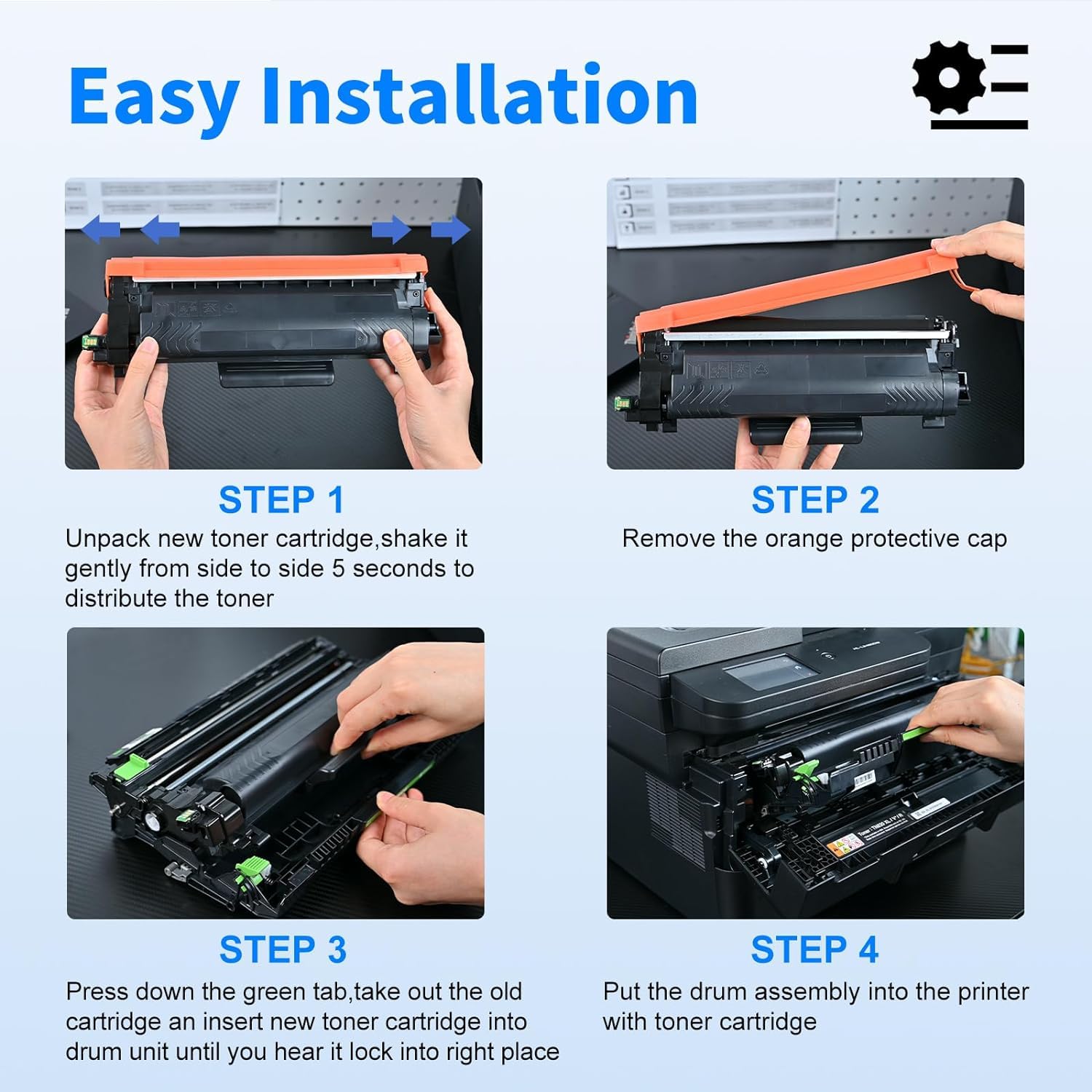myCartridge TN830 Compatible Toner Cartridges installation, step by step