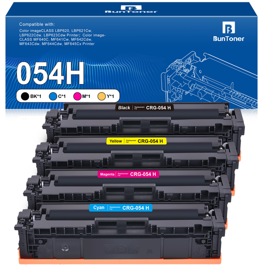 054H Toner Cartridges Compatible with Canon CRG054H 054H for Color imageCLASS MF644Cdw MF642Cdw MF643Cdw MF641Cw LBP622Cdw LBP623Cdw Printer, 4-Pack