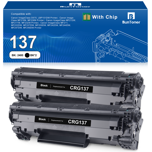 137 Toner Cartridges for Canon 137 CRG137 for Canon imageCLASS MF230 MF242dw MF244dw MF232dw MF236n MF247dw Printer, 2 Black