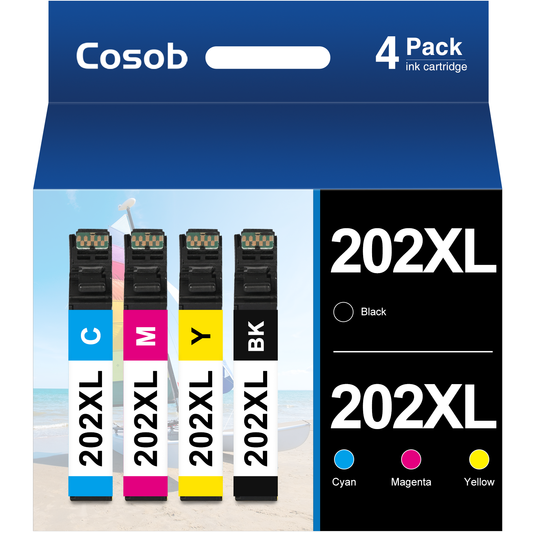202XL Ink Cartridges for Epson 202 XL 202XL T202XL T202 Ink Cartridges Multipack for Epson Workforce WF-2860 Expression Home XP-5100 Printer (Black Cyan Magenta Yellow)