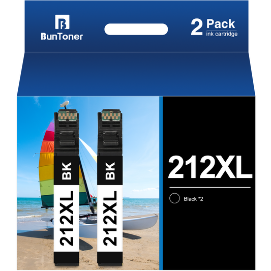 212XL Ink Cartridges Replacement for Epson T212 T212XL 212 XL Black for Expression Home XP-4100 XP-4105 Workforce WF-2850 WF-2830 Printer, 2-Black