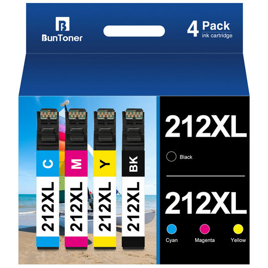 212XL Ink Cartridges for Epson 212 Ink 212 XL 212XL T212XL Ink Cartridges for Printers Epson Workforce WF-2850 WF-2830 Expression Home XP-4100 XP-4105 (Black Cyan Magenta Yellow, 4-Pack)