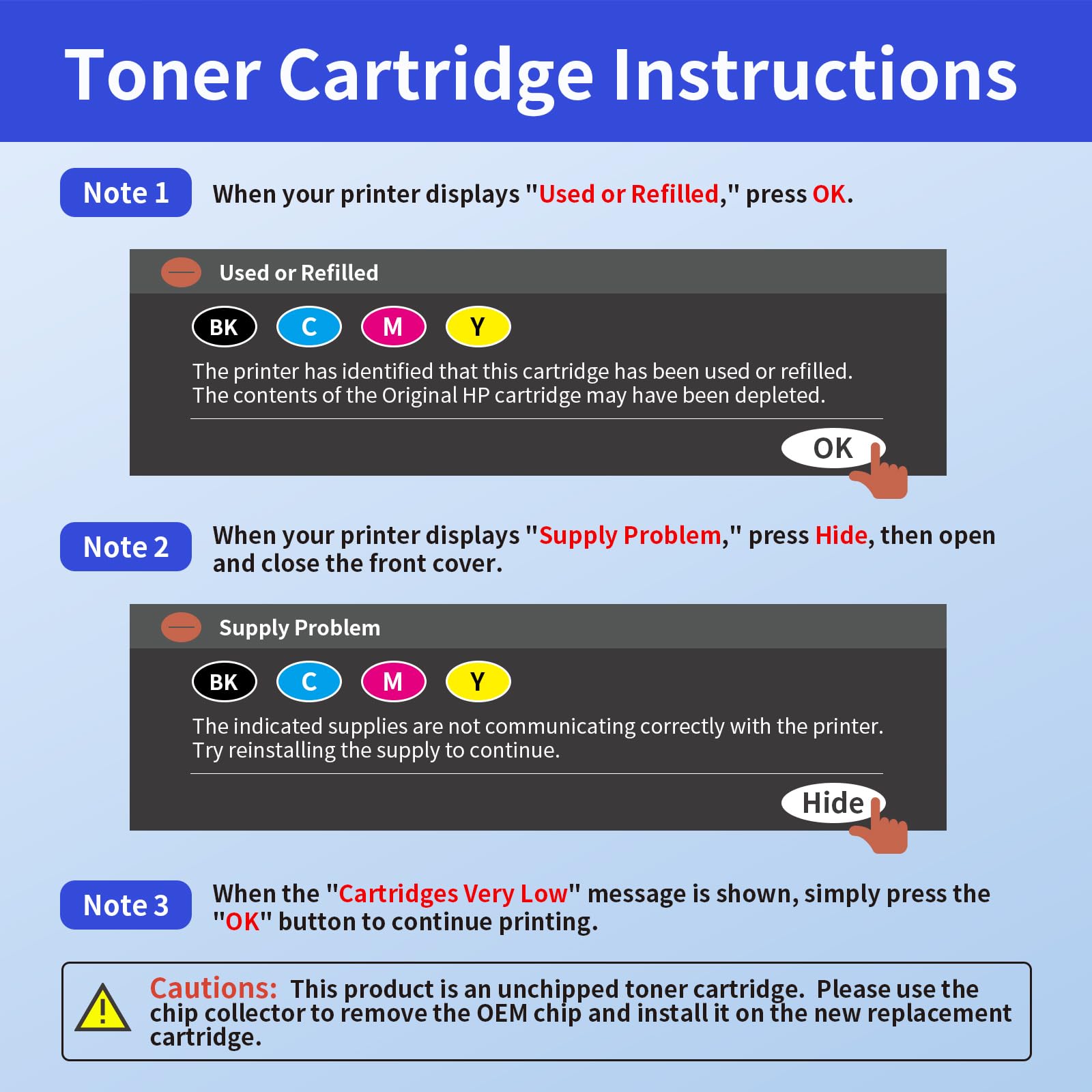 HP 218A Compatible Toner Cartridge No Chip (4Pack：Black,Cyan, Magenta,Yellow)