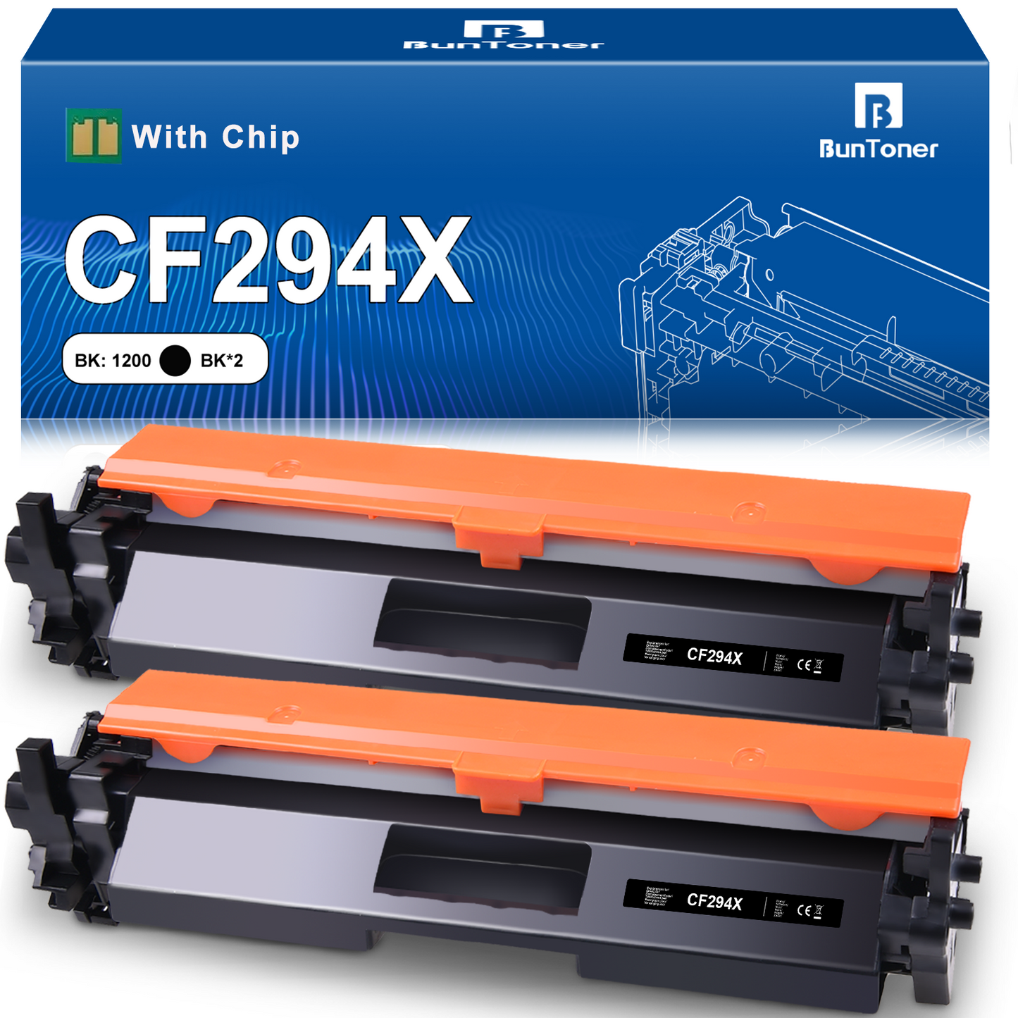 94X 94A Toner Cartridges Compatible for HP CF294X CF294A for LaserJet Pro M118dw MFP M148dw M148fdw M149fdw M148 M118 M149 Printer, 2 Black