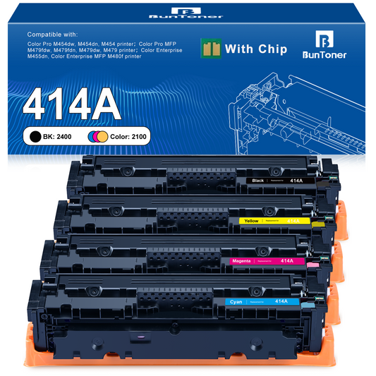 414A Toner Cartridges 4 Pack Compatible for HP 414A 414X W2020A for Color Pro MFP M479fdw M454dw M454dn M479 M454 Printer ( Black Cyan Magenta Yellow, 4-Pack)