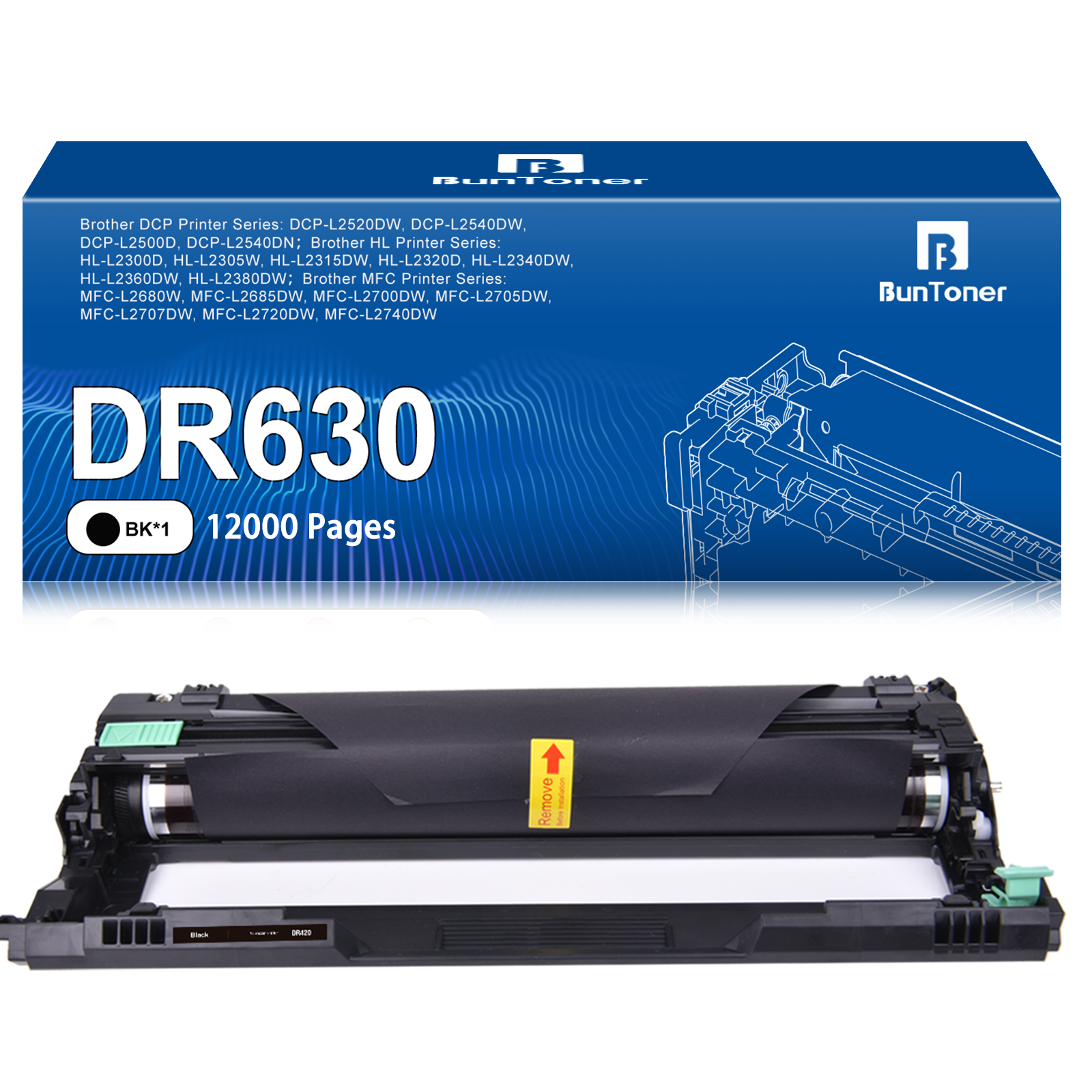 DR630 DR-630 Drum Unit Replacement Compatible with Brother DR 630 for Use with DCP-L2520DW DCP-L2540DW HL-L2300D HL-L2305W HL-L2320D HL-L2340DW HL-L2360DW Printer, 1 Pack
