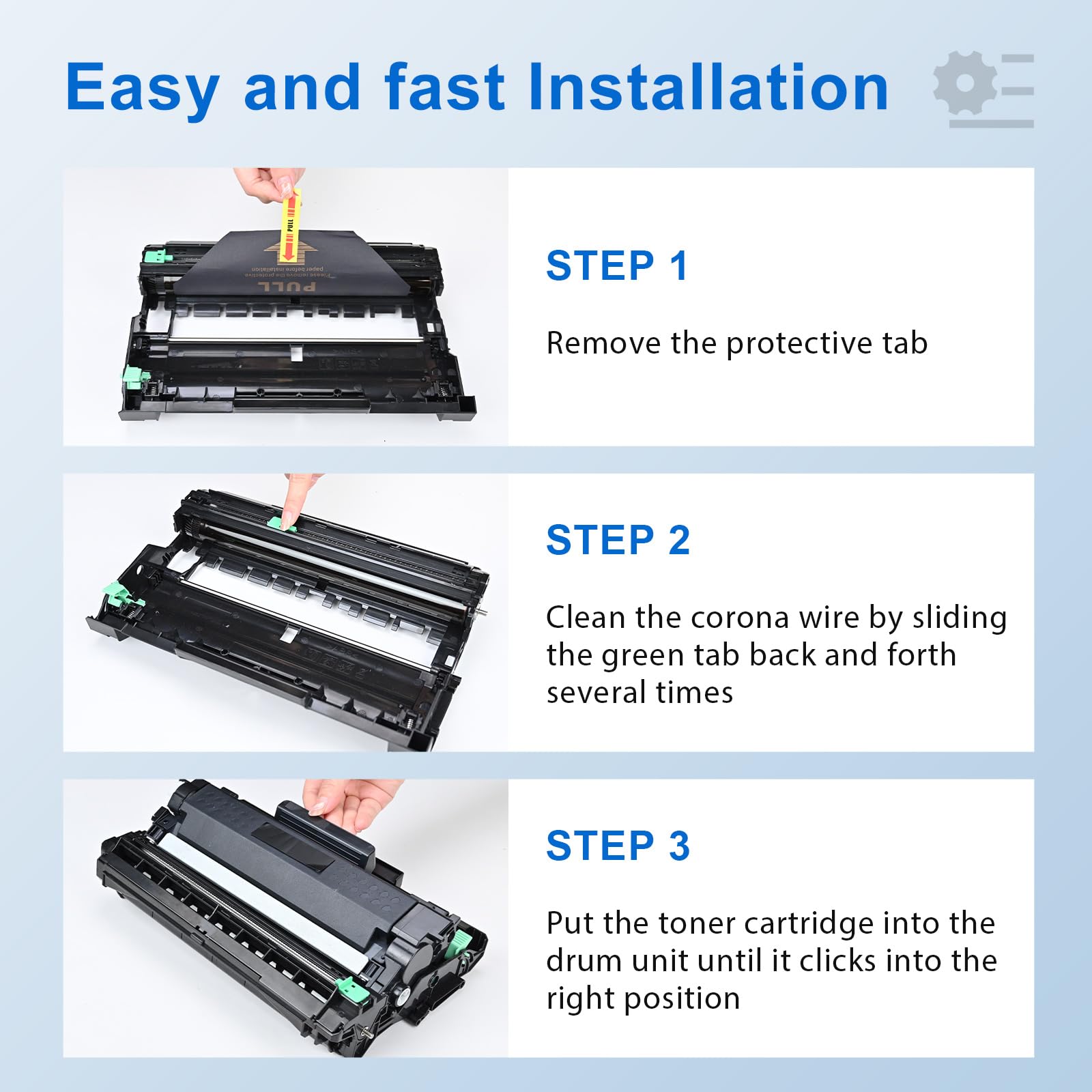 Compatible brother DR730 Super High Yield Black Toner （2 black）