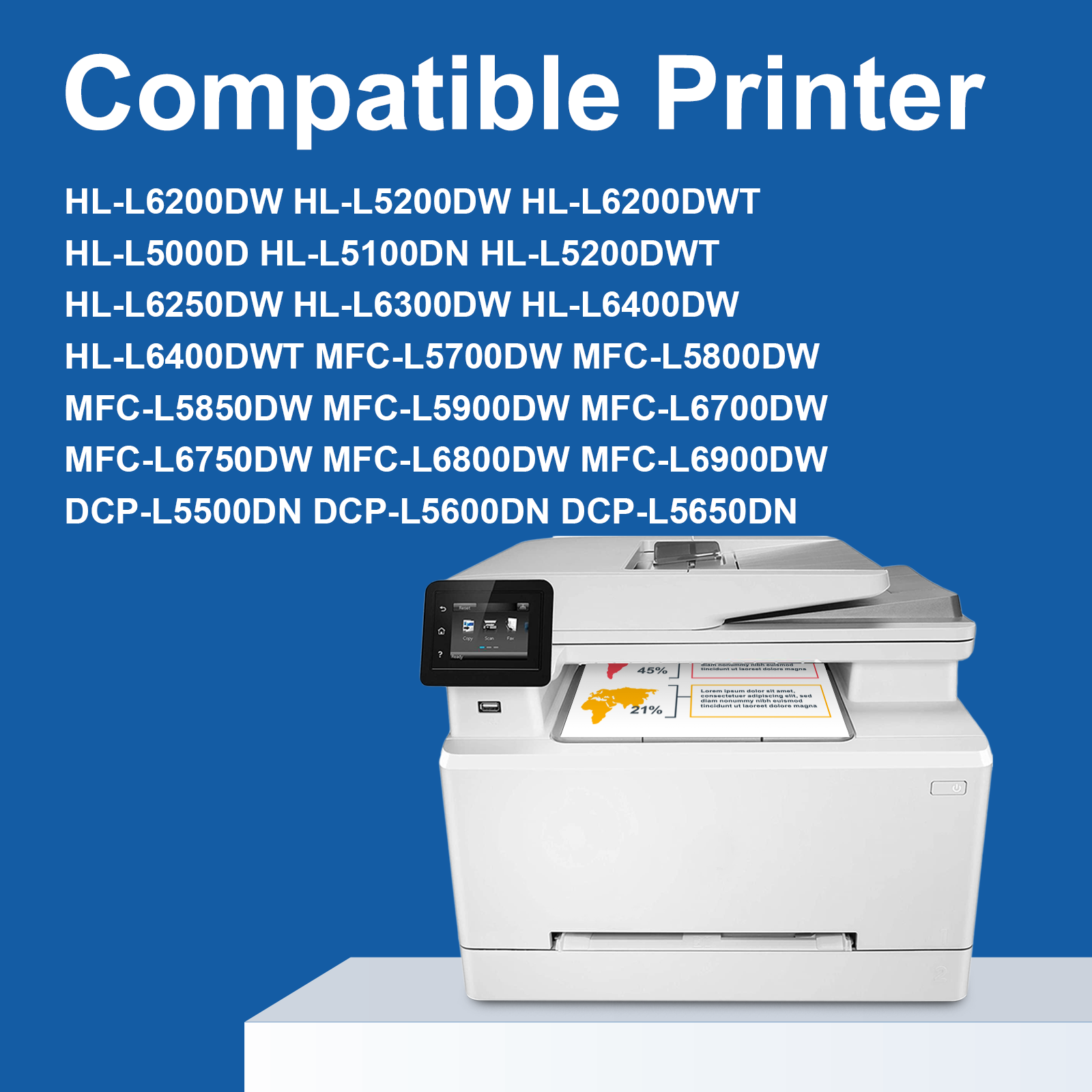 Compatible for Brother TN850 High Yield Black Toner Cartridge （Black-2P）