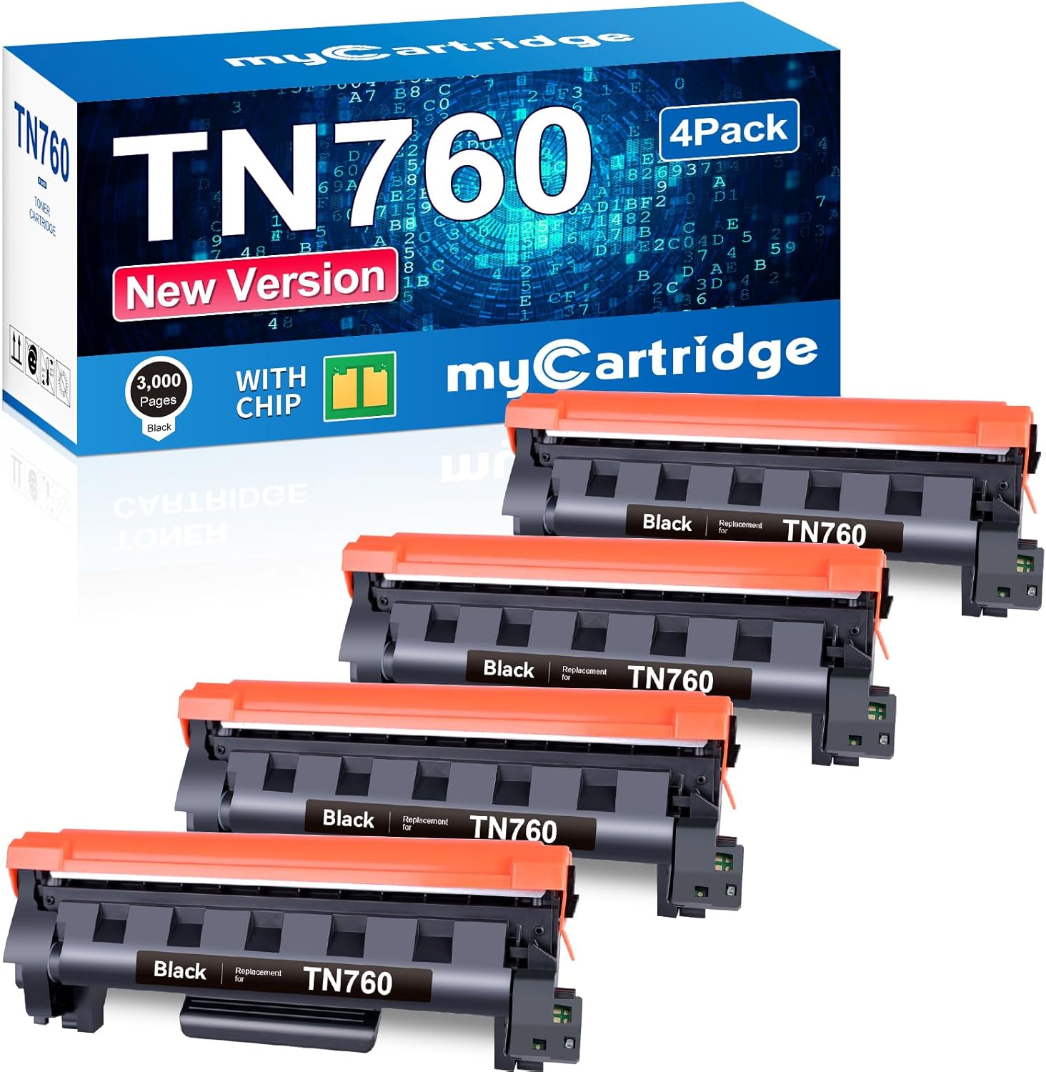 Brother TN760 Toner Cartridges Compatible 4-Pack Black