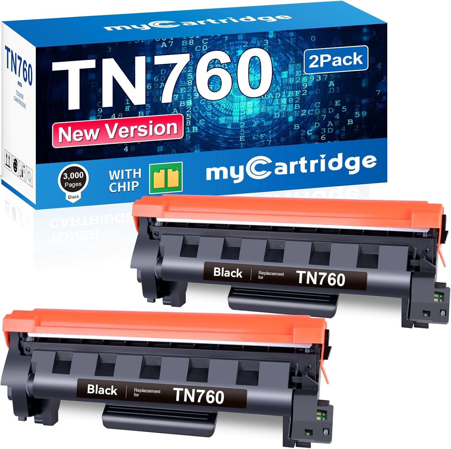 Compatible Brother TN760 Toner Cartridges 2-Pack