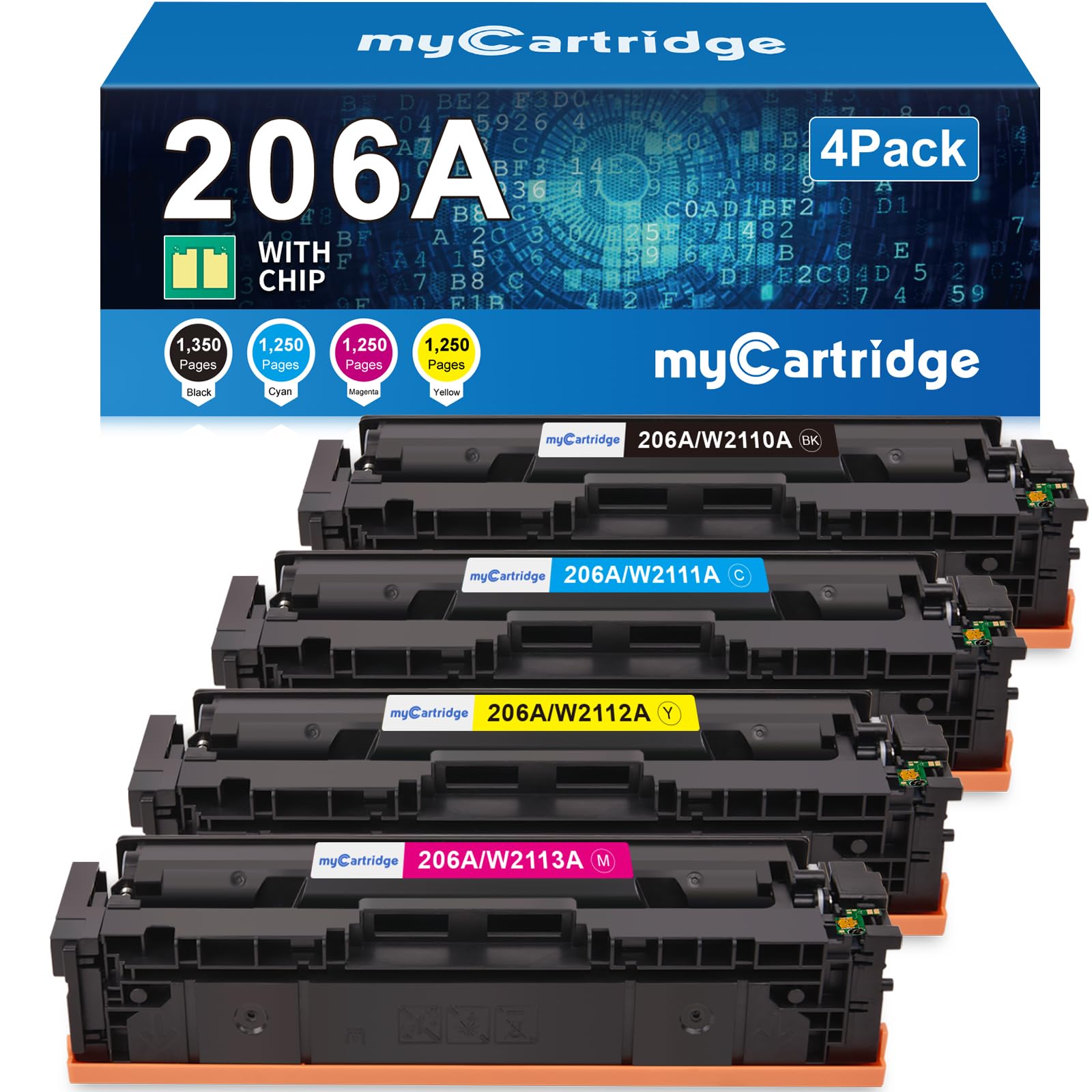 mycartridge Compatible HP 206A Toner Cartridge Set | W2110A W2111A W2112A W2113A