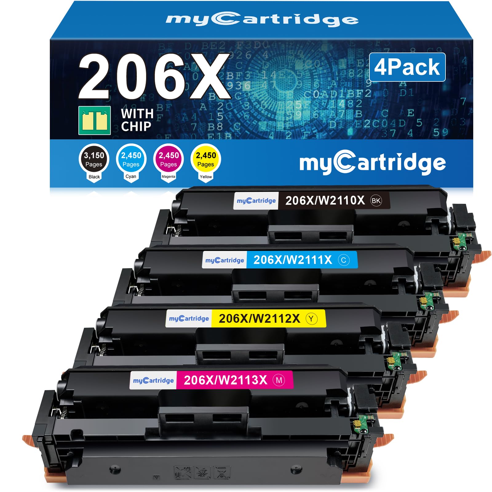 HP 206X Compatible Toner Set | W2110X W2111X W2112X W2113X