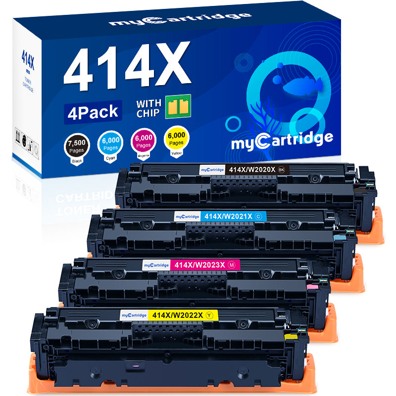 Compatible HP 414X Compatible Toner Cartridge (4Pack：Black，Yellow，Cyan ，Magenta)