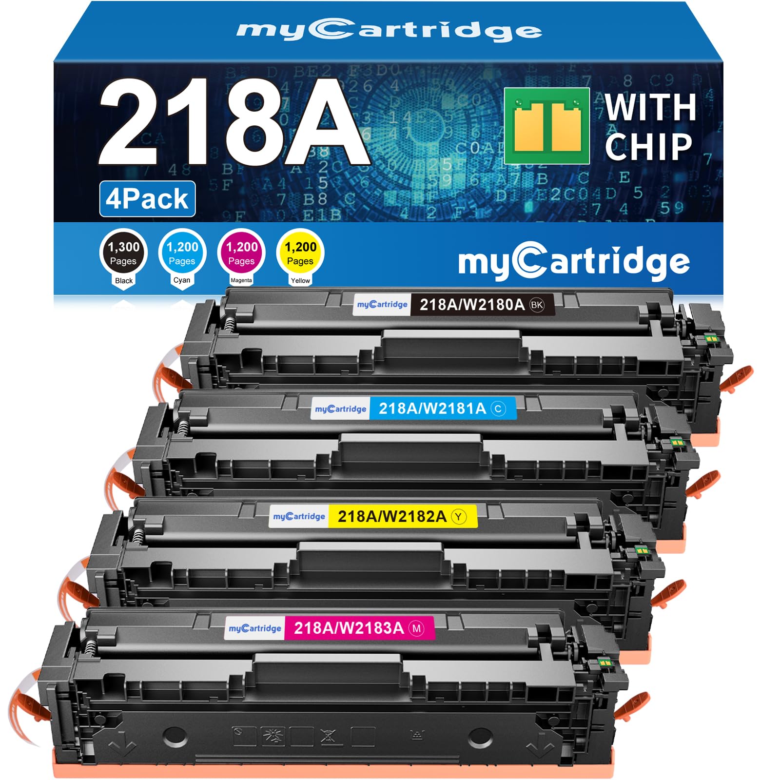 Compatible HP 218A toner cartridge Super High Yield Black Toner（4-Pack：Black, Cyan, Magenta, Yellow)