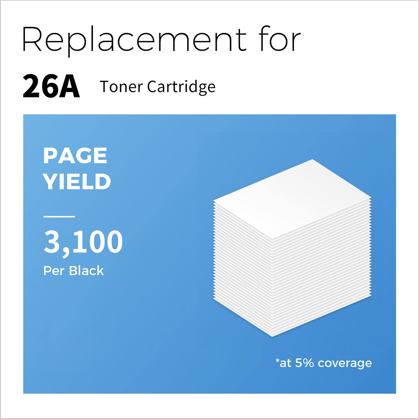 HP 26A CF226A Compatible Toner Cartridge With Chip （2 Black)