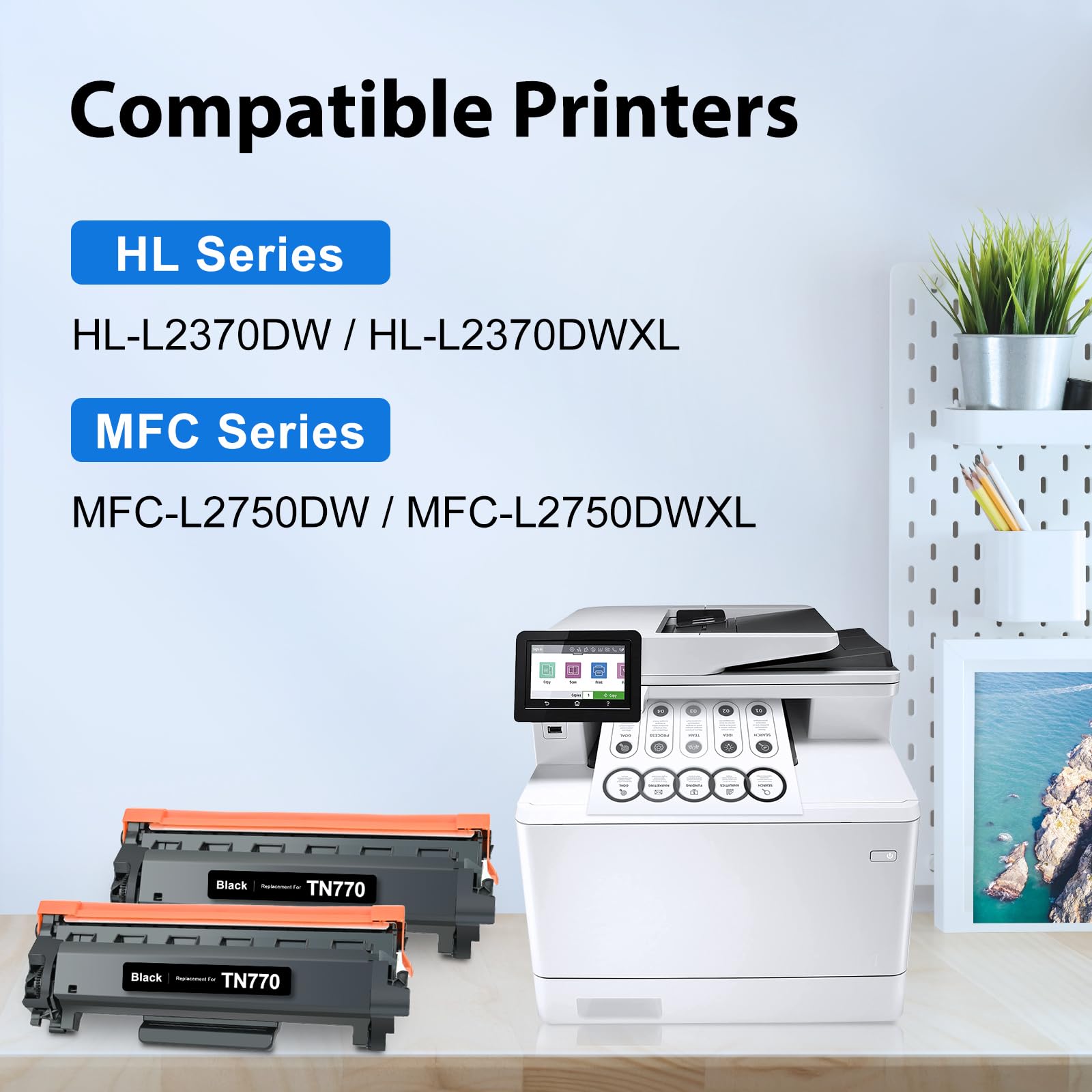 Brother TN770 Compatible Toner Cartridges （2 Black）