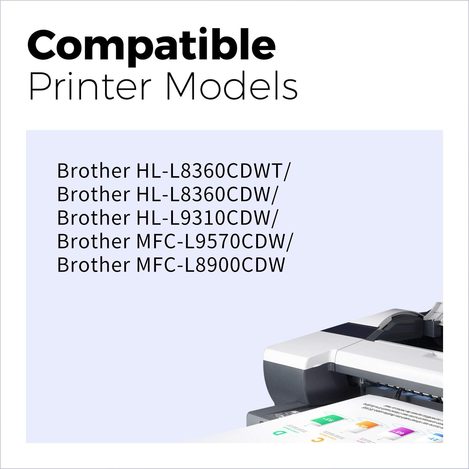 Compatible Brother TN436 Toner Cartridge （4Pack：Black, Cyan, Magenta, Yellow)