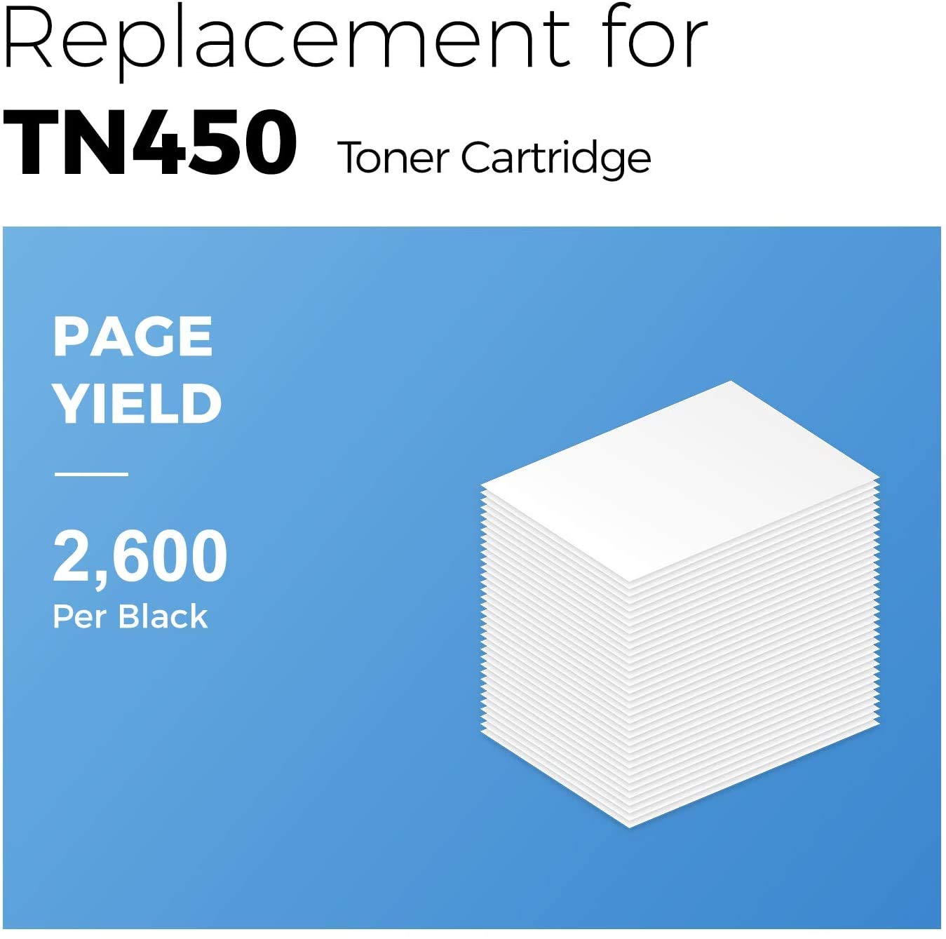Brother TN450 Compatible Toner Cartridge   (4 Black)