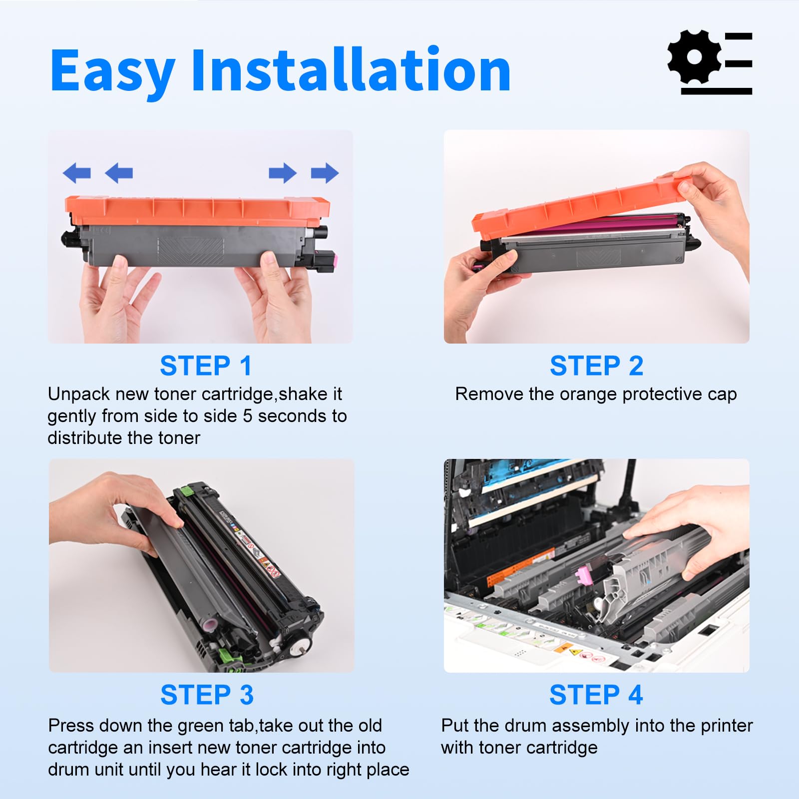 Brother TN229 Toner Compatible Toner Cartridge（4 Pack：Black,Cyan, Magenta,Yellow）