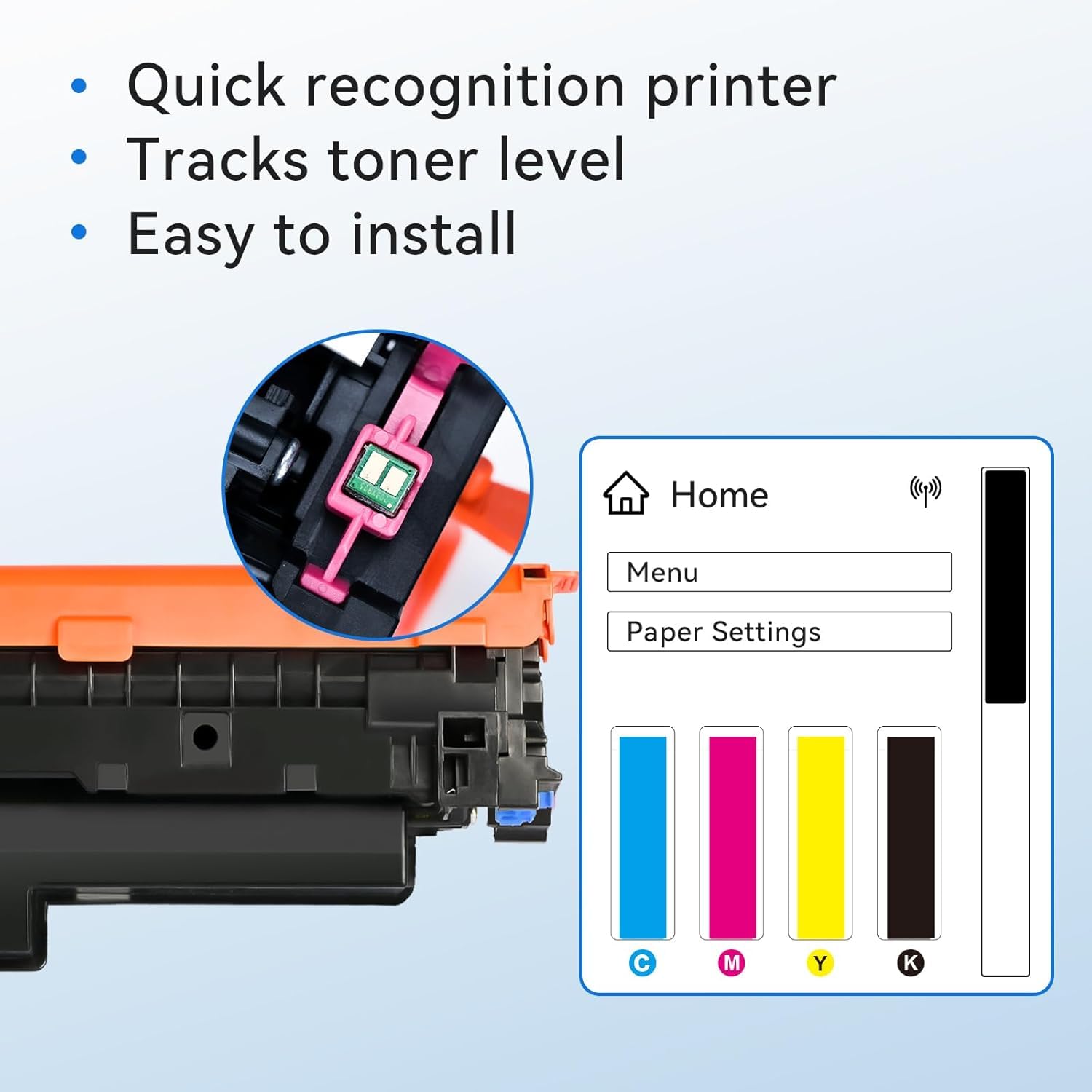 Canon 069H Compatible Toner Cartridge With Chip（4 Pack：Black,Cyan, Magenta,Yellow）