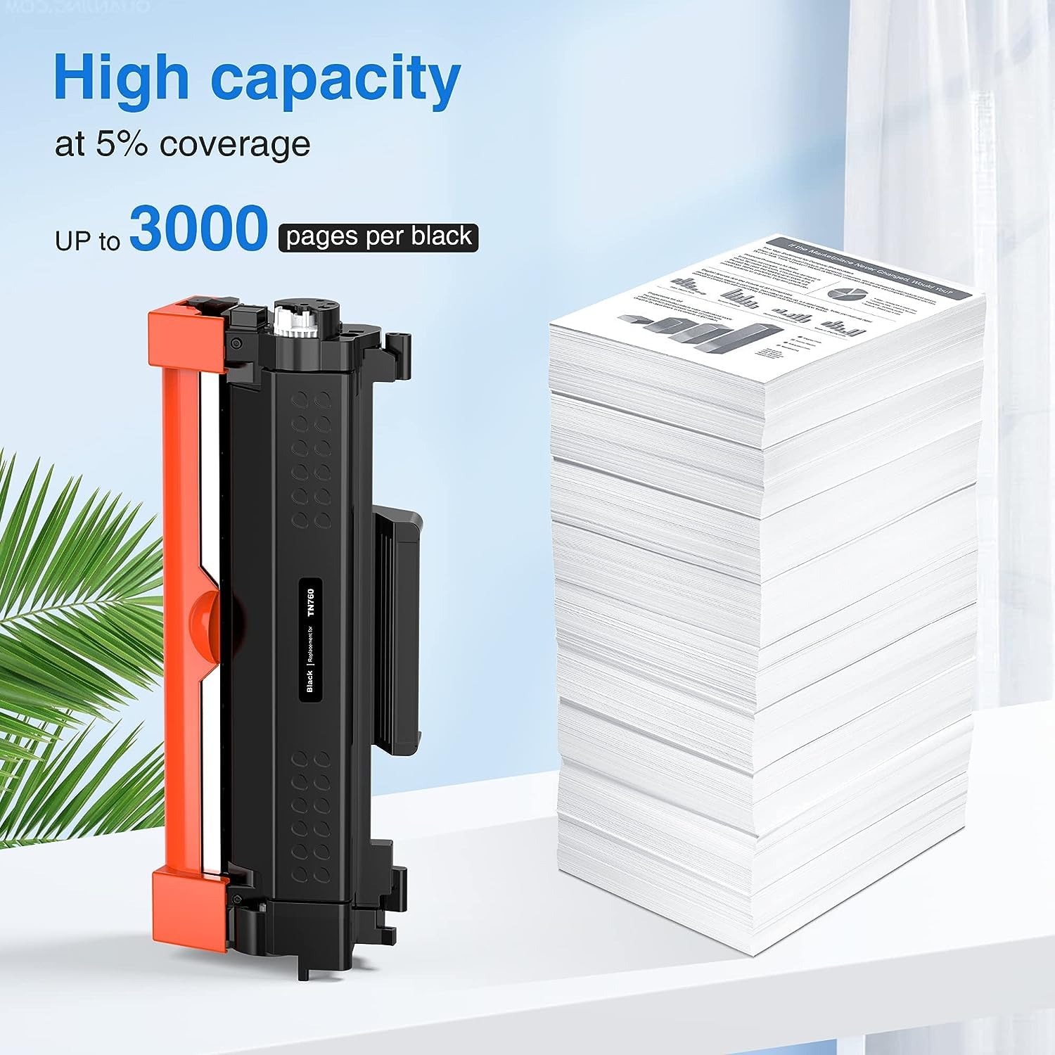myCartridge high capacity Compatible Brother TN760 Toner Cartridges page yield is up to 3000 pages