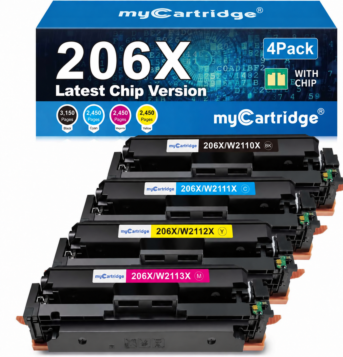 m&hページ HP 206X Toner 4-Pack With Chip | For M255dw & M283fdw | myCartridge
