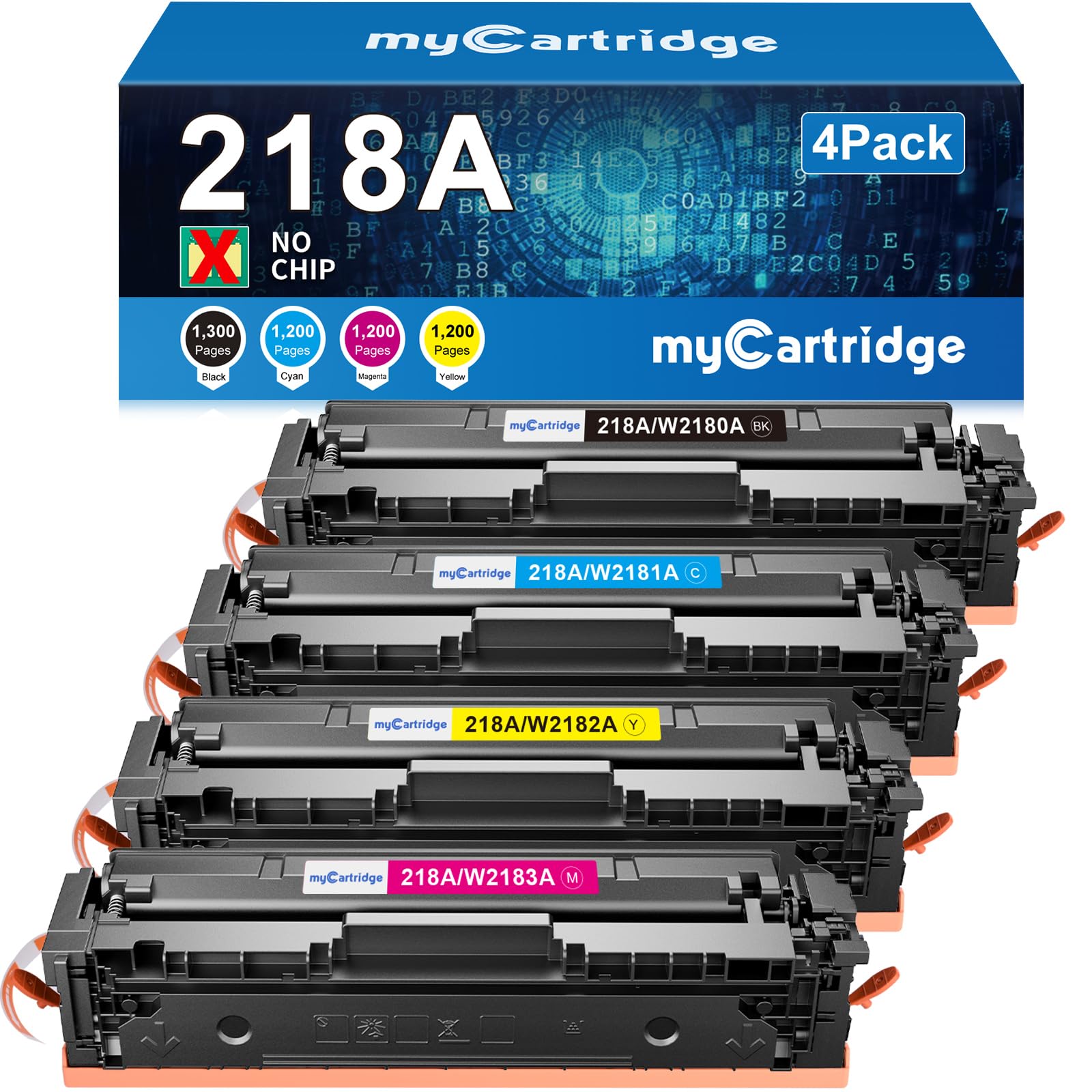 myCartridge 218A Toner Cartridges 4 Pack Compatible Replacement High Yield (No Chip) 