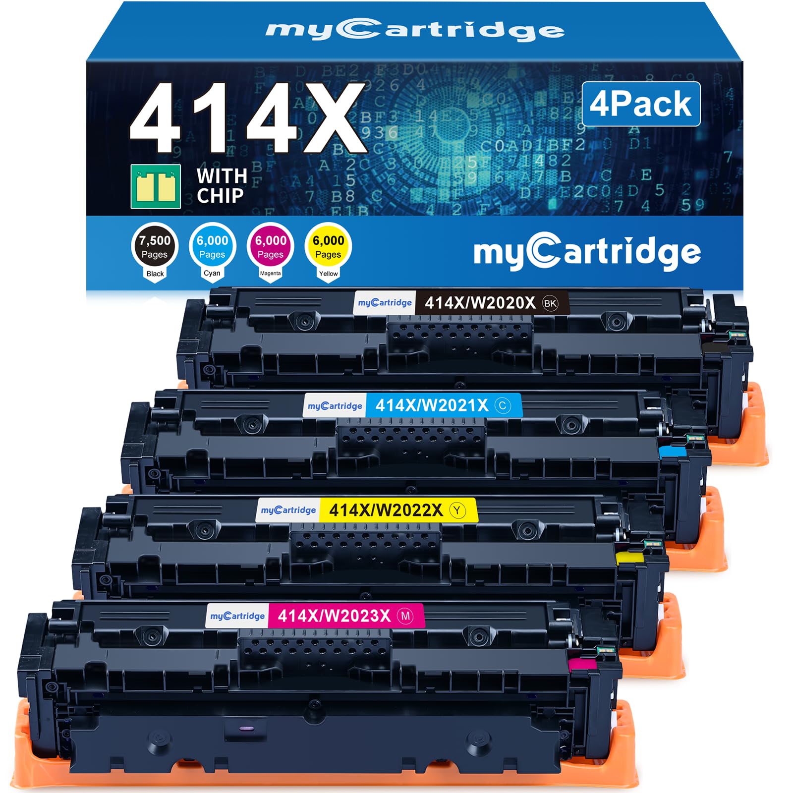 mycartridge Compatible HP 414X Toner Set (1 Black 1 Yellow 1 Cyan 1 Magenta)
