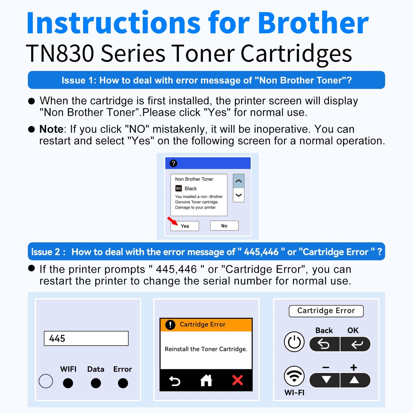 mycartridge TN830 Toner Cartridges  install instruction